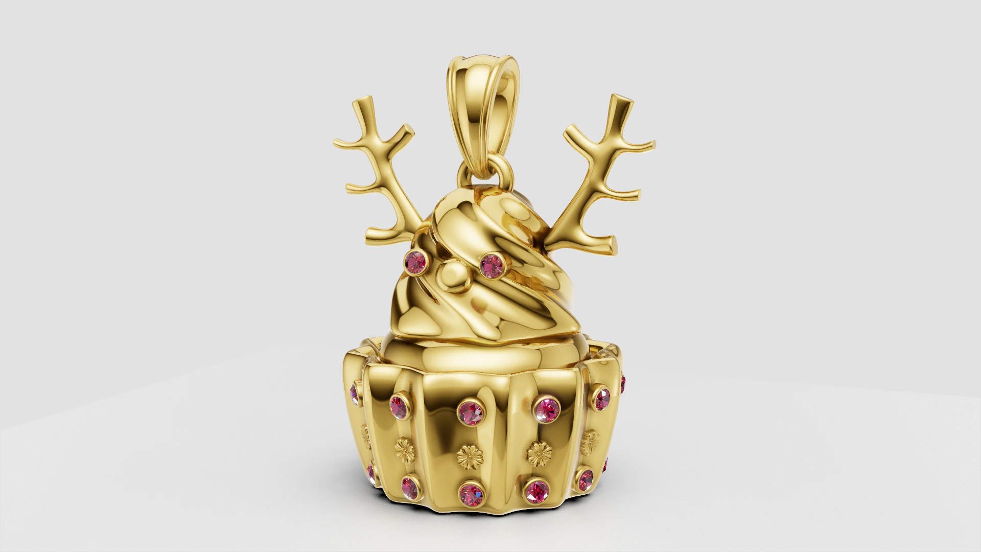 Reindeer Pendant 3D Print Model .c4d .max .obj .3ds .fbx .stl .blend 