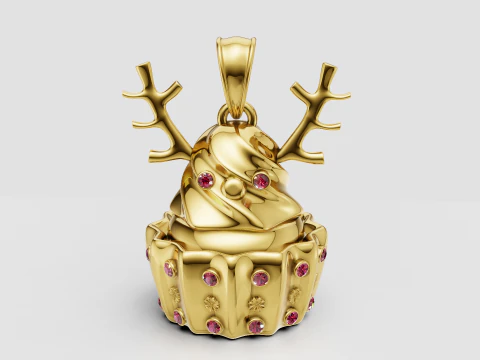 Reindeer Pendant 3D Print Model