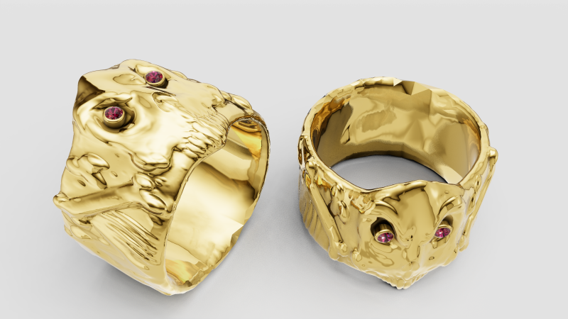 Pink Gemstone Jewelry 3D-Druckmodell .c4d .max .obj .3ds .fbx .stl .blend