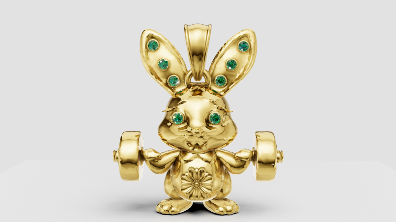 Bunny Pendant 3D Print Model .c4d .max .obj .3ds .fbx .stl .blend