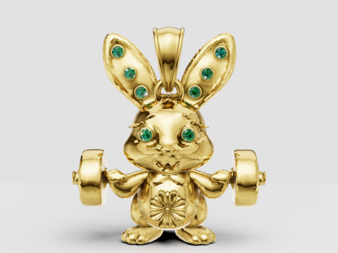 Bunny Pendant 3D Print Model