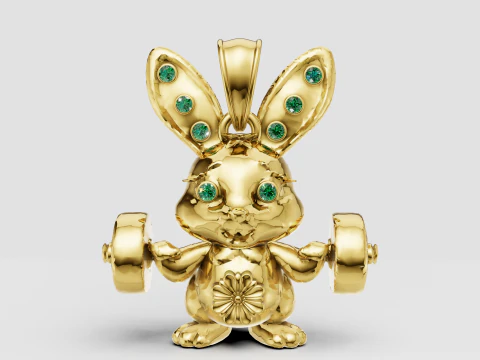 토끼 펜던트 3D 프린트 모델