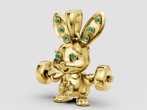 Bunny Pendant 3D Print Model