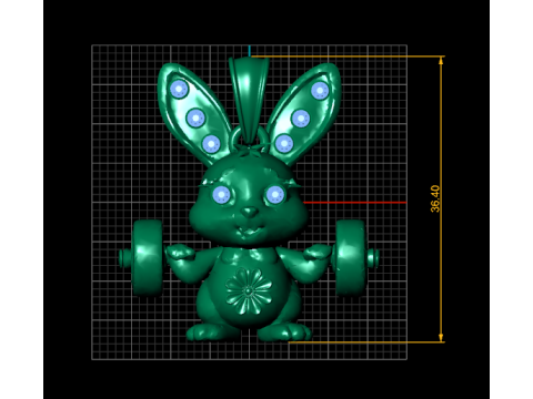 Bunny Pendant 3D Print Model