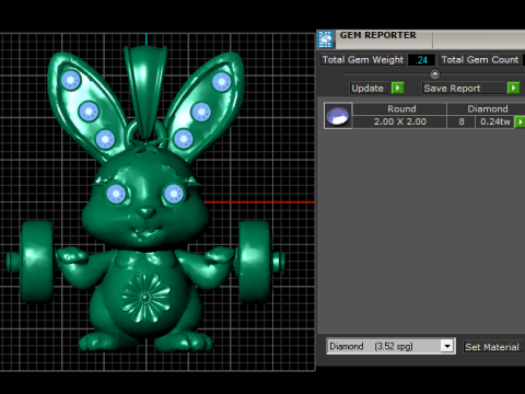 Bunny Pendant 3D Print Model