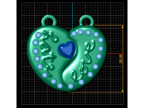 Romantic Pendant 3D Print Model