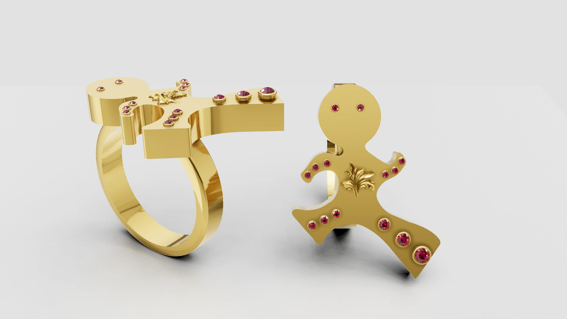 Stick Figure Ring 3D Print Model .c4d .max .obj .3ds .fbx .stl .blend 