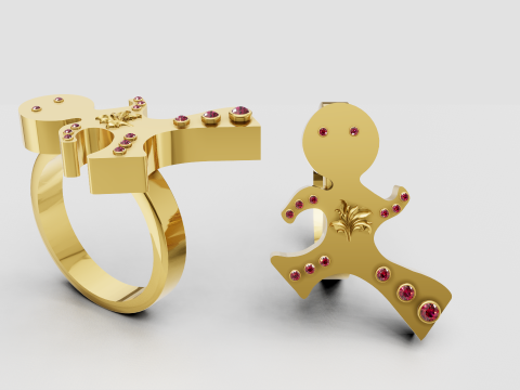 Stick Figure Ring 3D 打印模型
