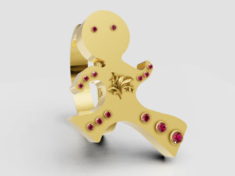 Stick Figure Ring 3D Print Model