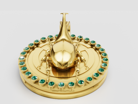 Rhinoceros Beetle Pendant 3Dプリントモデル
