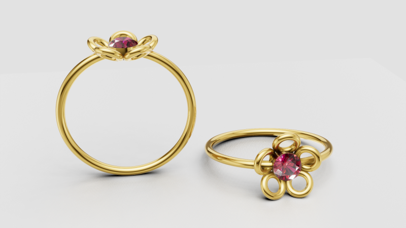 Floral Jewelry Design 3D प्रिंट मॉडल .c4d .max .obj .3ds .fbx .stl .blend