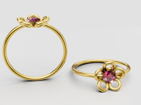 Floral Jewelry Design 3D 打印模型