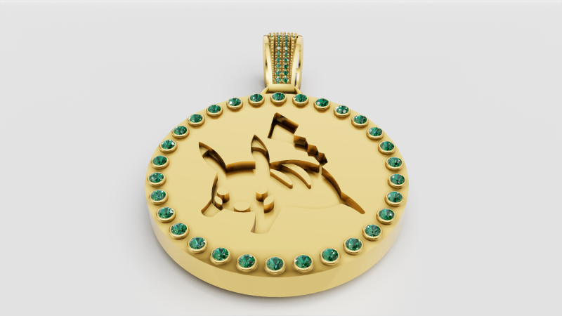 Gold Pendant Design 3D Принт Модель .c4d .max .obj .3ds .fbx .stl .blend 