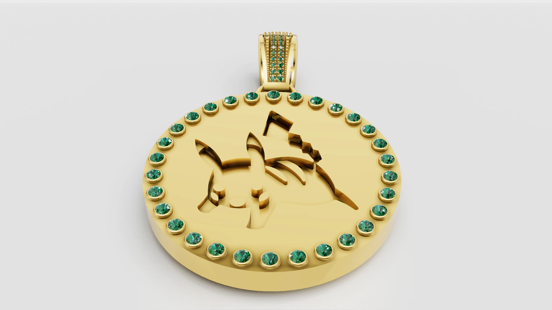 Gold Pendant Design 3D Print Model .c4d .max .obj .3ds .fbx .stl .blend 