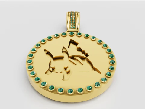 Gold Pendant Design 3D Print Model