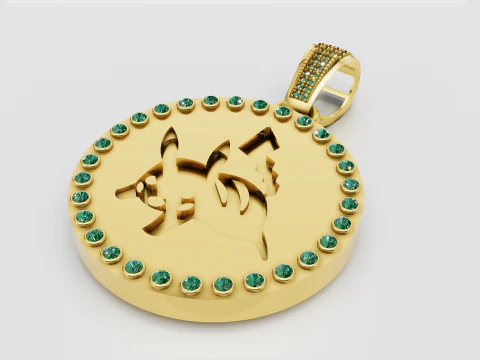 Gold Pendant Design 3D Print Model