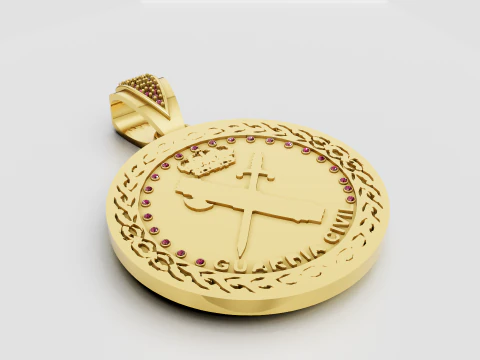 Crown and sword design 3D Print Model