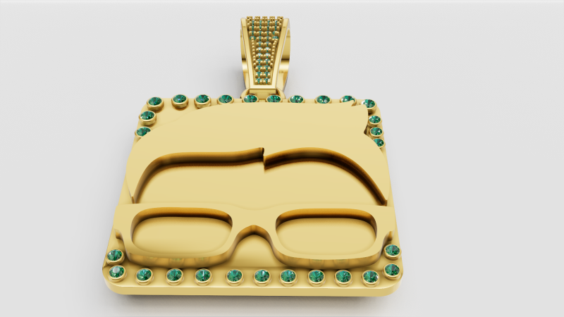 Iconic gold square pendant Modelo de impresión 3D .c4d .max .obj .3ds .fbx .stl .blend 