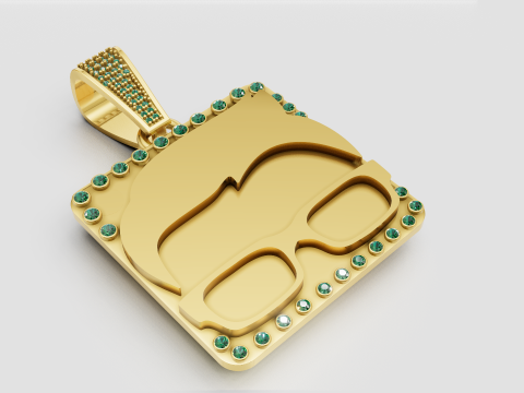 Iconic gold square pendant Modelo de impresión 3D
