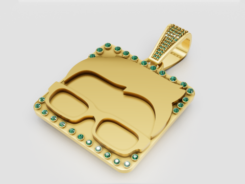 Iconic gold square pendant Modelo de impresión 3D