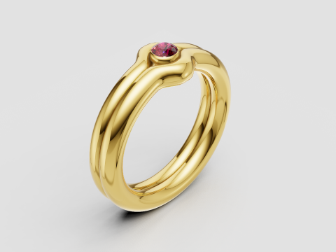 Elegant pink gemstone ring 3D-printmodel