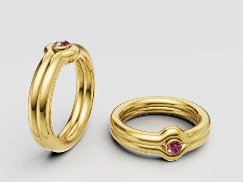 Elegant pink gemstone ring 3D Print Model
