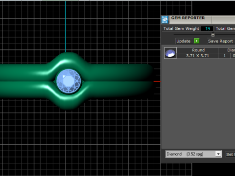 优雅的粉色宝石戒指 3D 打印模型