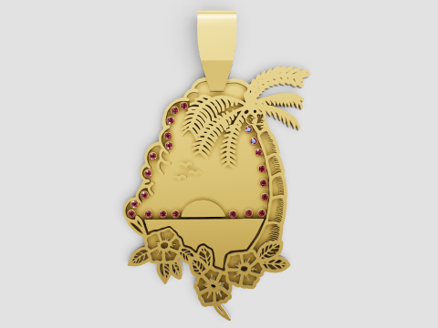 Floral Tropical Pendant 3D-printmodel