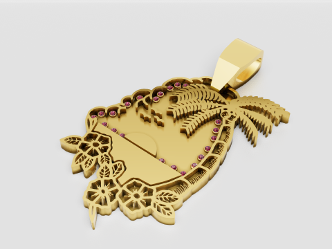 Floral Tropical Pendant Modèles 3D en vedette