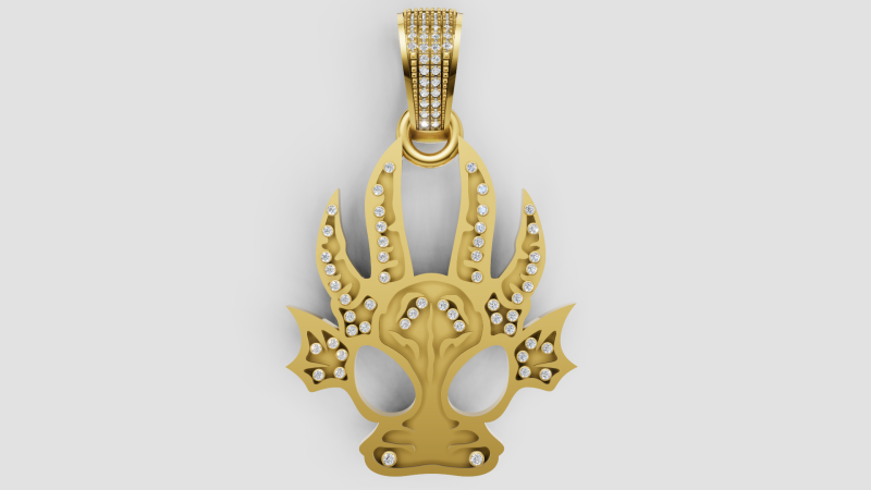 Gold and Diamond Pendant Modello di stampa 3D .c4d .max .obj .3ds .fbx .stl .blend