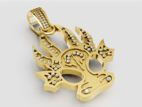 Gold and Diamond Pendant Modello di stampa 3D