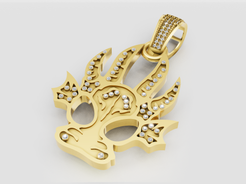 Gold and Diamond Pendant Modello di stampa 3D