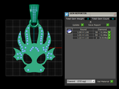 Gold and Diamond Pendant Modello di stampa 3D