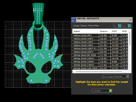 Gold and Diamond Pendant Modello di stampa 3D