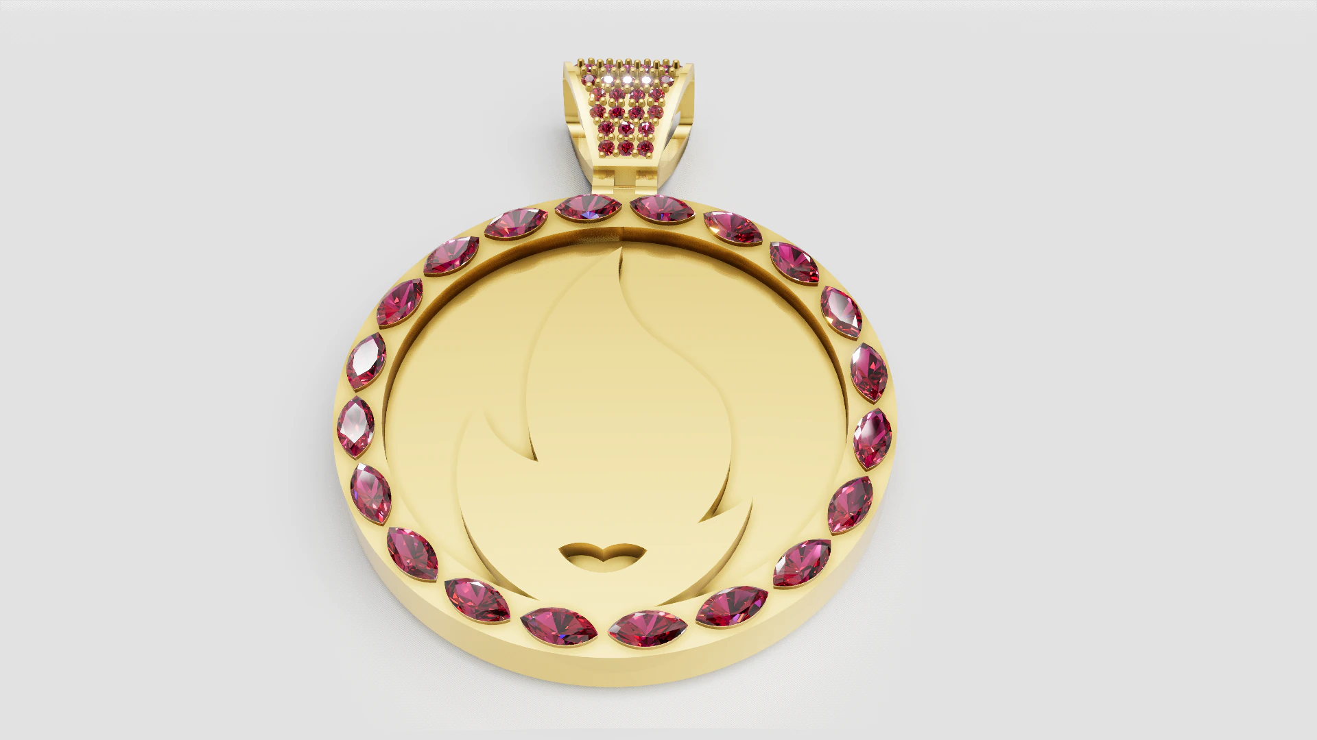 Gold flame jewelry 3D Print Model .c4d .max .obj .3ds .fbx .stl .blend 