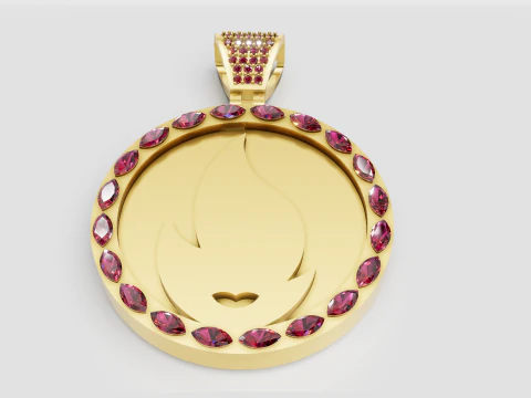 金色火焰首饰 3D 打印模型