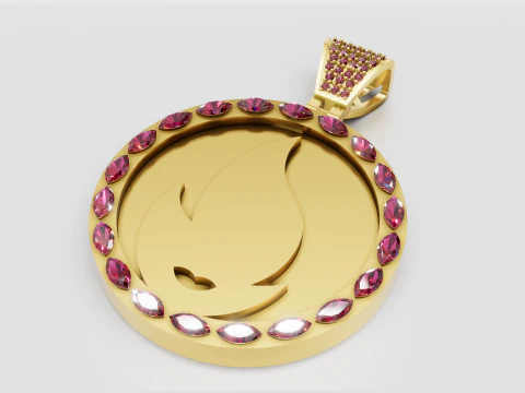 Gold flame jewelry 3D Print Model