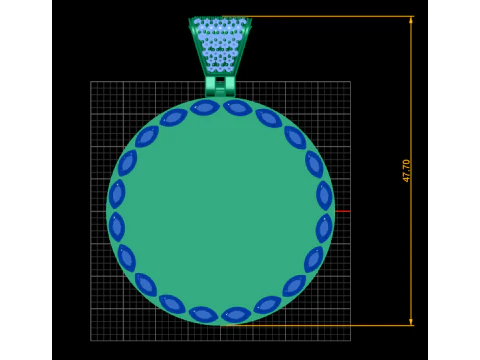 Gold flame jewelry 3D Print Model