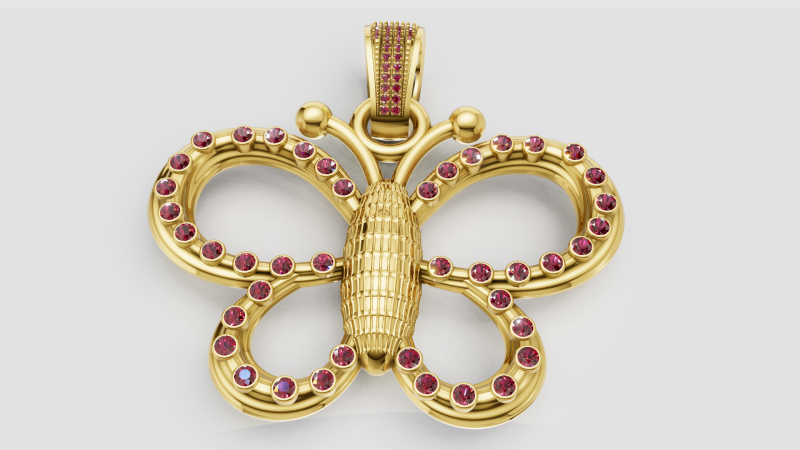 Butter fly pendant Modello di stampa 3D .c4d .max .obj .3ds .fbx .stl .blend