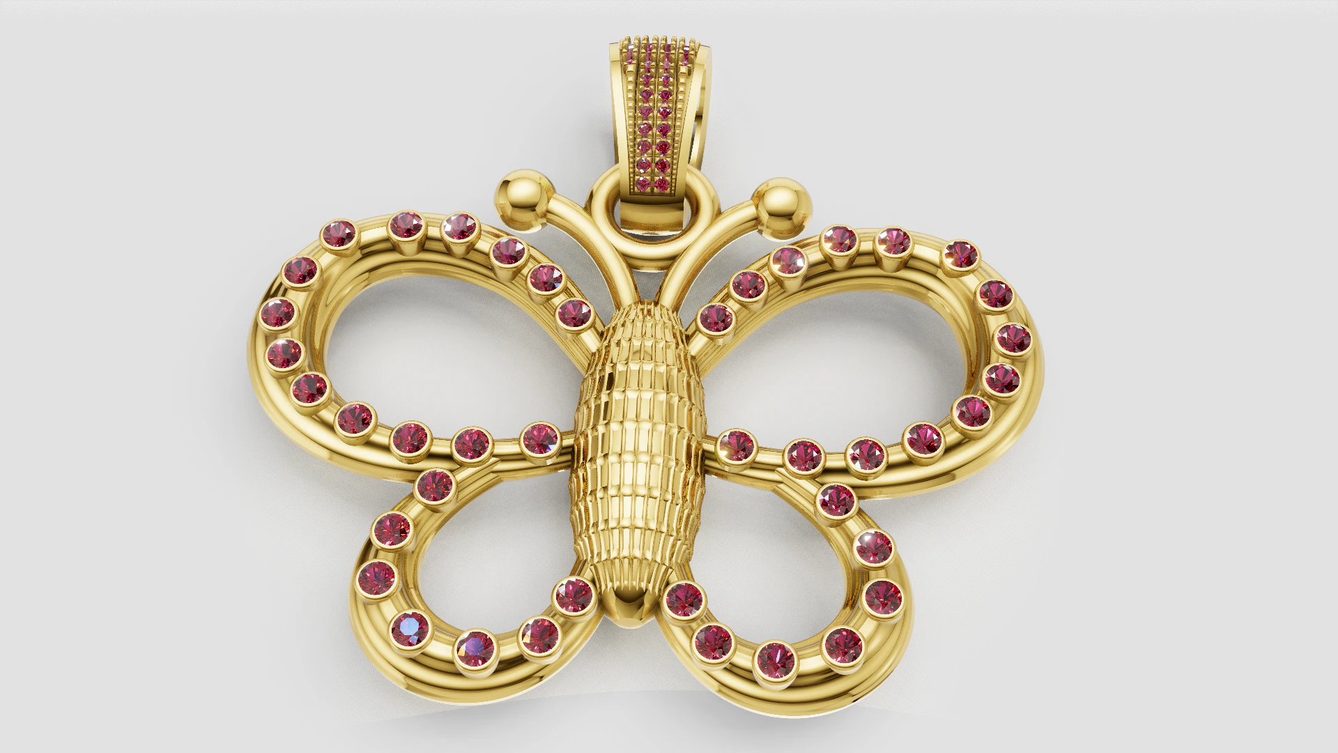 Butter fly pendant 3D Print Model .c4d .max .obj .3ds .fbx .stl .blend