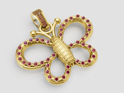 Butter fly pendant Modello di stampa 3D