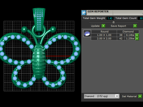 Butter fly pendant Modello di stampa 3D