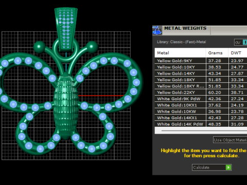 Butter fly pendant Modello di stampa 3D