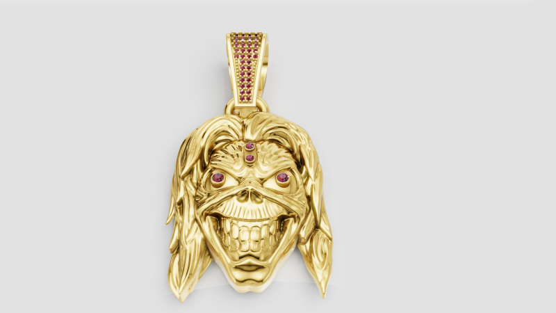 Skull pendant 3D प्रिंट मॉडल .c4d .max .obj .3ds .fbx .stl .blend