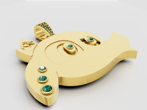 Стилізований золотий кулон 3D Принт Модель