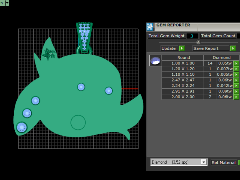 Стилізований золотий кулон 3D Принт Модель
