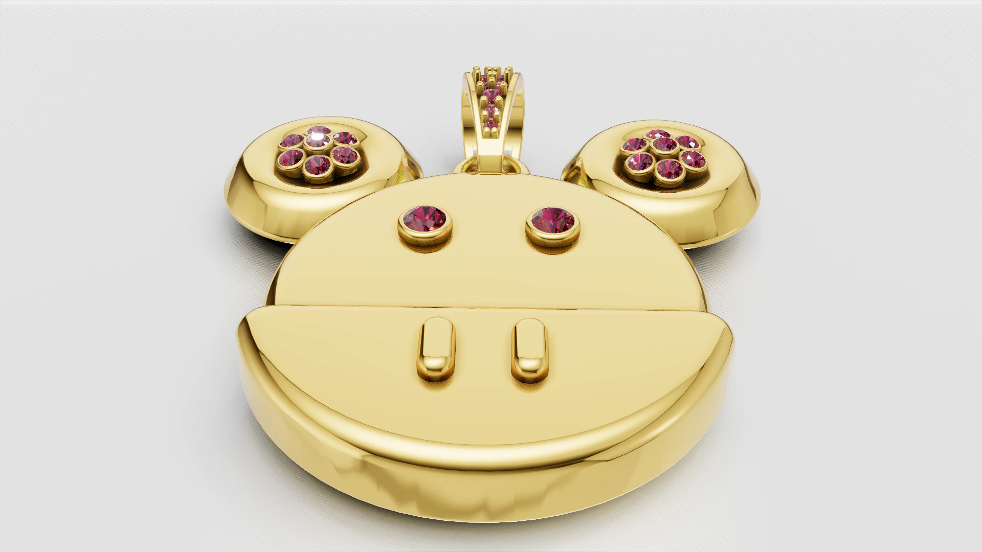 Polished gold pendant 3D Print Model .c4d .max .obj .3ds .fbx .stl .blend 