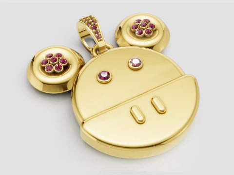 Polished gold pendant 3D Print Model