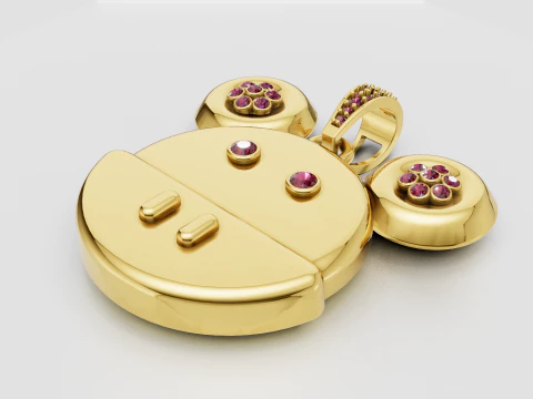 Polished gold pendant 3D Print Model