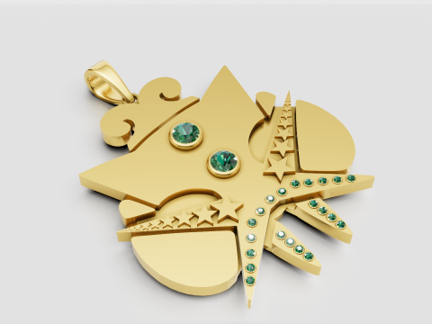 Liontin bintang Model Cetak 3D